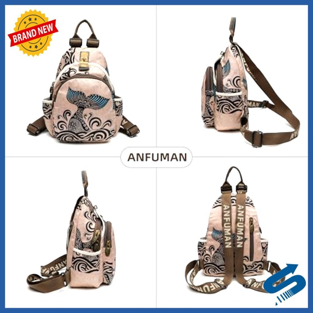 Mini Waterproof Print Backpack Daypack Travel Bag Versatile Casual Style - Picture 2 of 5